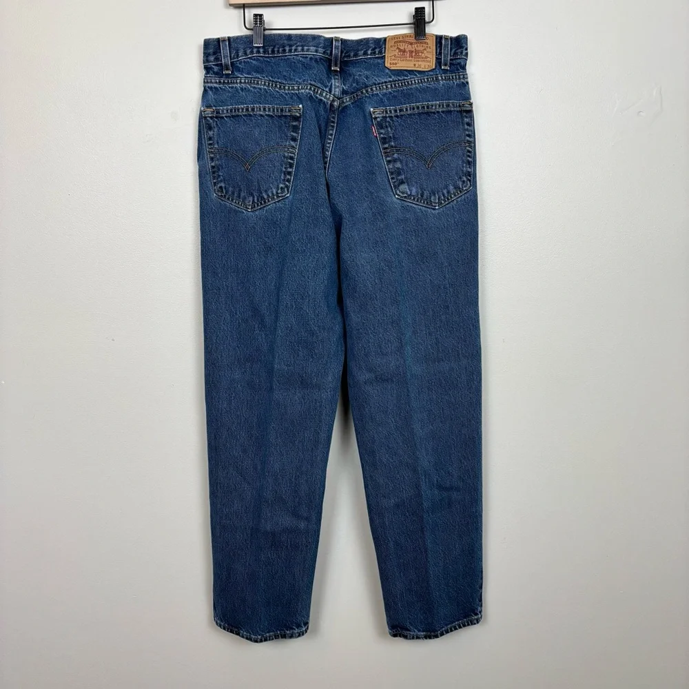 Vtg Levis Jeans Mens 36x30 Blue 550 Relaxed‎ Fit Red Tab Tapered Leg 99 90's